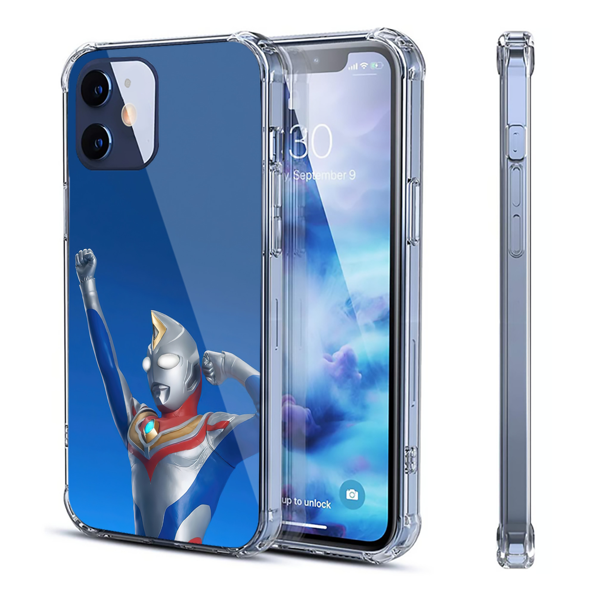 （画像用） ウルトラマン Ultraman 【iPhone 12シリーズ対応】透明スマホケース（クリアソフトケース）